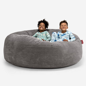 Pouf Géant pour Enfants de Taille Familiale 3-14 ans - Côtelé Anthracite