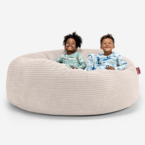 Pouf Géant pour Enfants de Taille Familiale 3-14 ans - Côtelé Ivoire