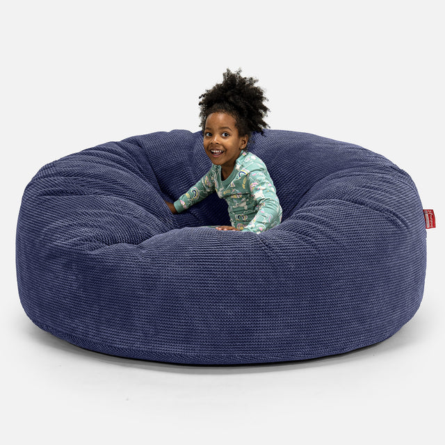 Pouf Géant pour Enfants de Taille Familiale 2-14 ans - Pompon Violet 01