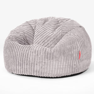 CloudSac 200 Pouf Géant Enfant à Mémoire de Forme 2-12 ans - Côtelé Gris Argent