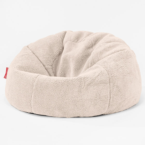 CloudSac 200 Pouf Géant Enfant à Mémoire de Forme - Fausse Fourrure Nounours Crème 01