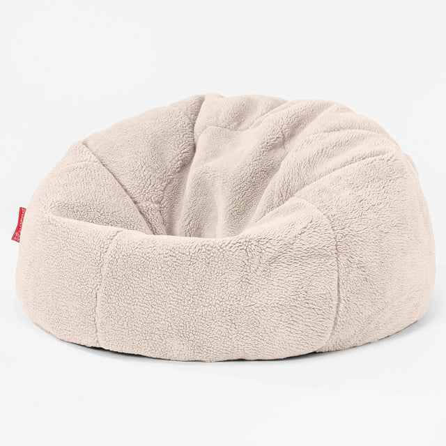 CloudSac 200 Pouf Géant Enfant à Mémoire de Forme - Fausse Fourrure Nounours Crème 01