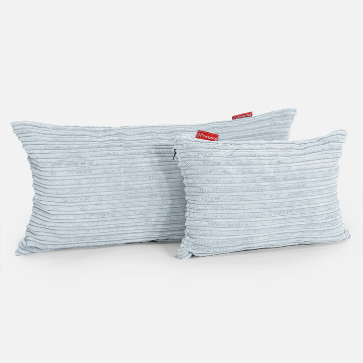 Coussin Rectangulaire Géant 40 x 80cm - Côtelé Bébé Bleu 03