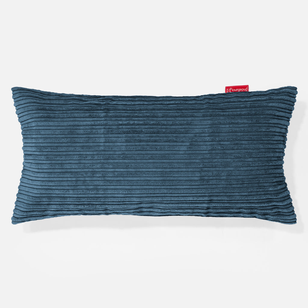 Coussin Rectangulaire Géant 40 x 80cm - Côtelé Bleu Marine 01