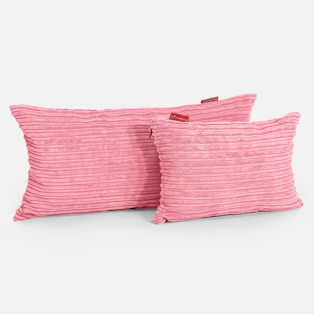 Coussin Rectangulaire Géant 40 x 80cm - Côtelé Corail 03