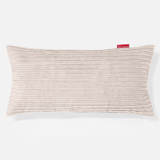 Coussin Rectangulaire Géant 40 x 80cm - Côtelé Ivoire 01