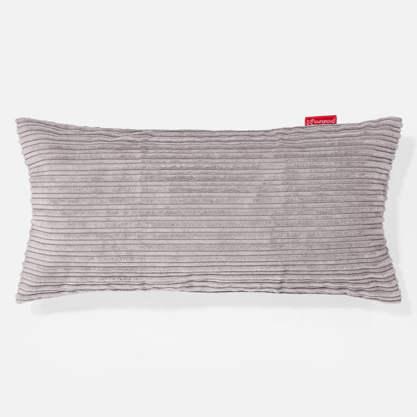 Coussin Rectangulaire Géant 40 x 80cm - Côtelé Gris Argent 01