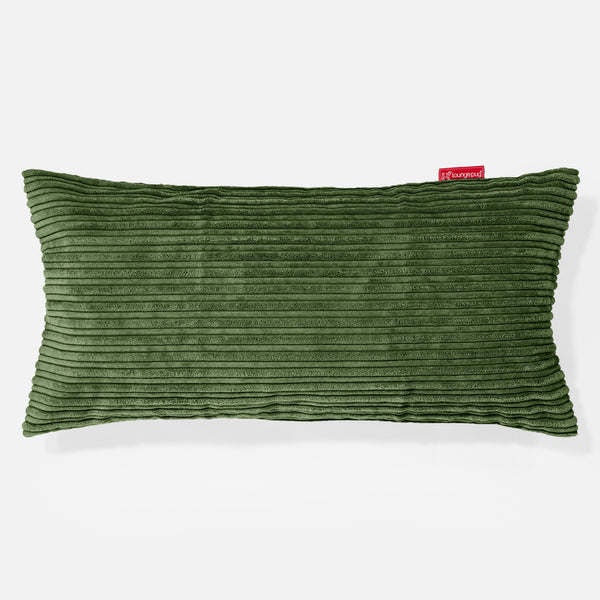 CloudSac 50 Housse de Coussin Géant à Mémoire de Forme 40 x 80cm - Côtelé Vert Forêt 01