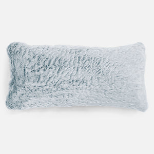 Housse de Coussin Rectangulaire Géant 40 x 70cm - Fausse Fourrure Lapin Bleu Pastel
