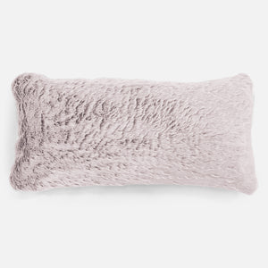 Housse de Coussin Rectangulaire Géant 40 x 70cm - Fausse Fourrure Lapin Rose Pastel
