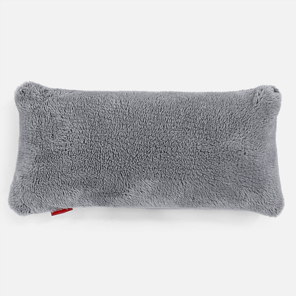 Coussin Rectangulaire Géant 40 x 80cm - Fausse Fourrure Nounours Gris Foncé 01