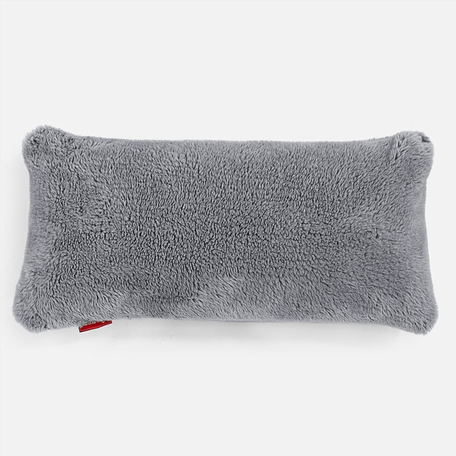 Coussin Rectangulaire Géant 40 x 80cm - Fausse Fourrure Nounours Gris Foncé 01