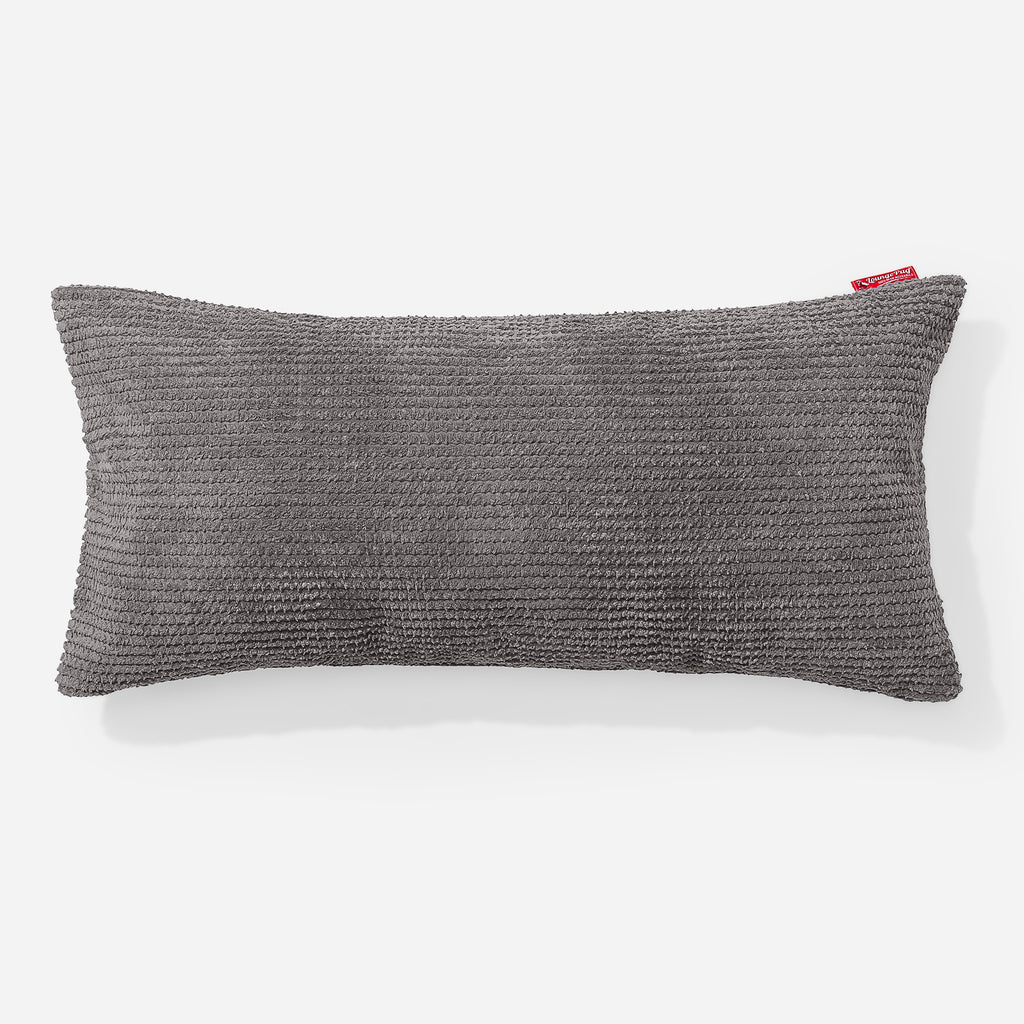 Coussin Rectangulaire Géant 40 x 80cm - Pompon Anthracite 01