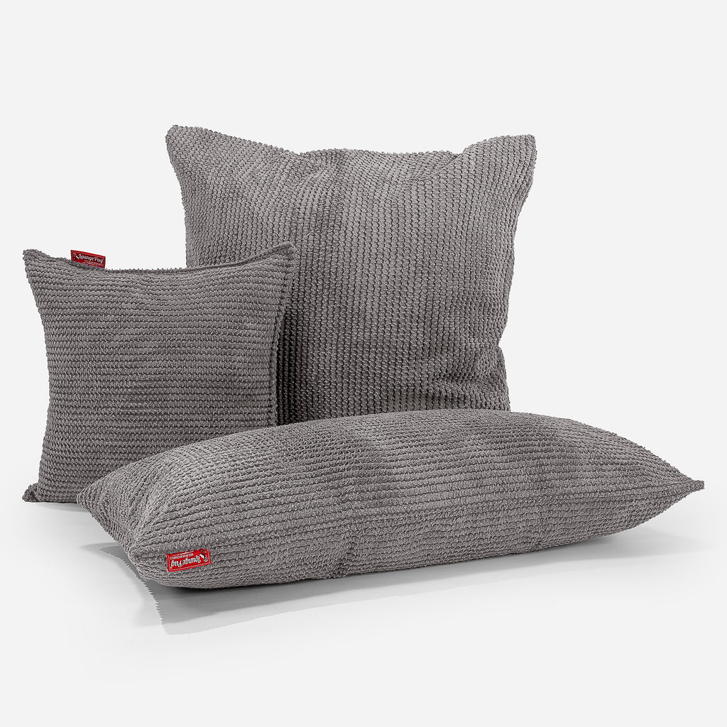 CloudSac 50 Coussin Géant à Mémoire de Forme 40 x 80cm - Pompon Anthracite 03