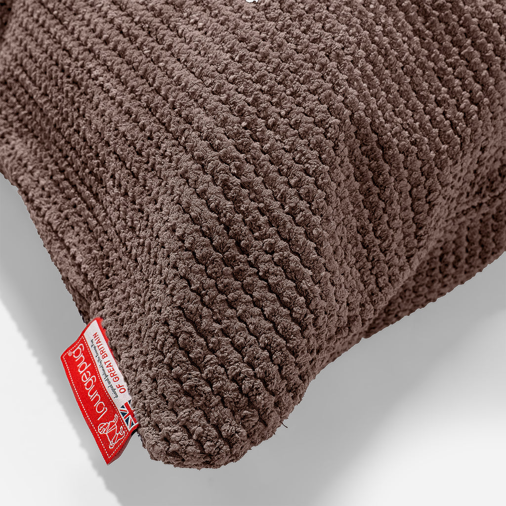 Coussin Rectangulaire Géant 40 x 80cm - Pompon Chocolat 02