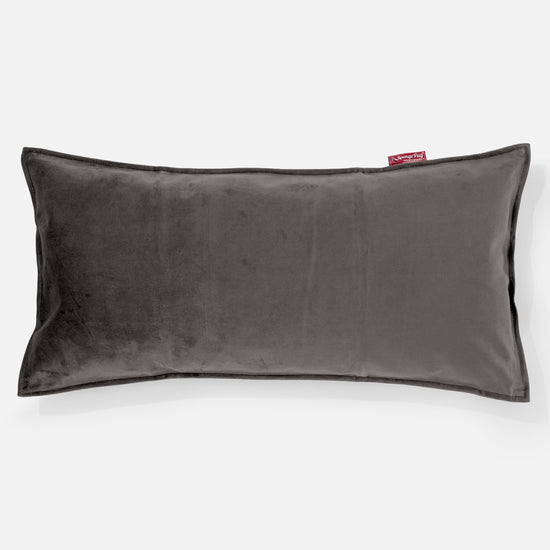 Coussin Rectangulaire Géant 40 x 80cm - Velours Anthracite 01
