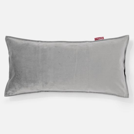 Coussin Rectangulaire Géant 40 x 80cm - Velours Argent 01