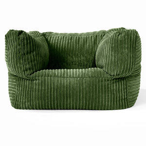 Albert Pouf Fauteuil Design - Côtelé Vert Forêt