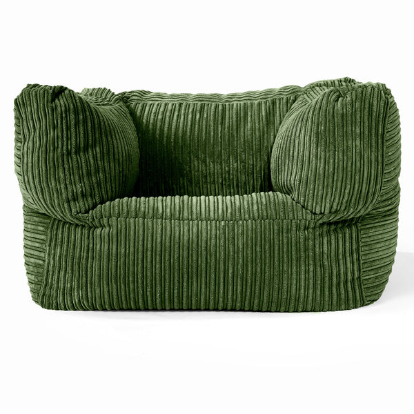 Albert Pouf Fauteuil Design - Côtelé Vert Forêt 01