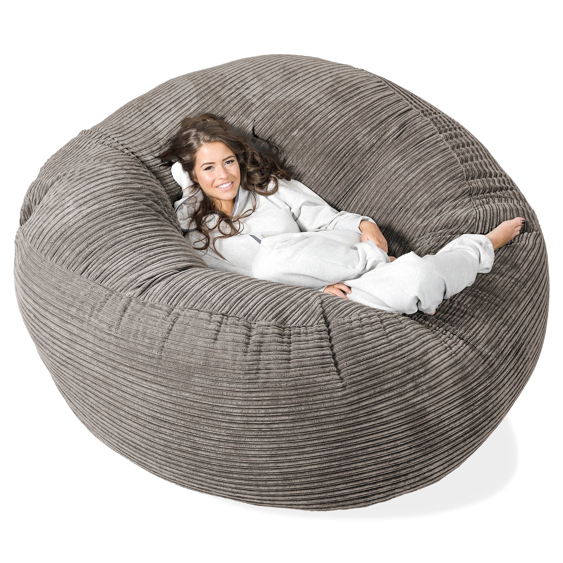 Canapé Pouf Géant Grande Mammouth - Interalli Laine Argent main image 1