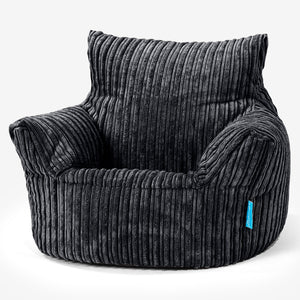 Fauteuil Pouf Bambin 1-3 ans - Côtelé Noir