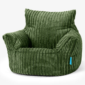 Fauteuil Pouf Bambin 1-3 ans - Côtelé Vert Forêt