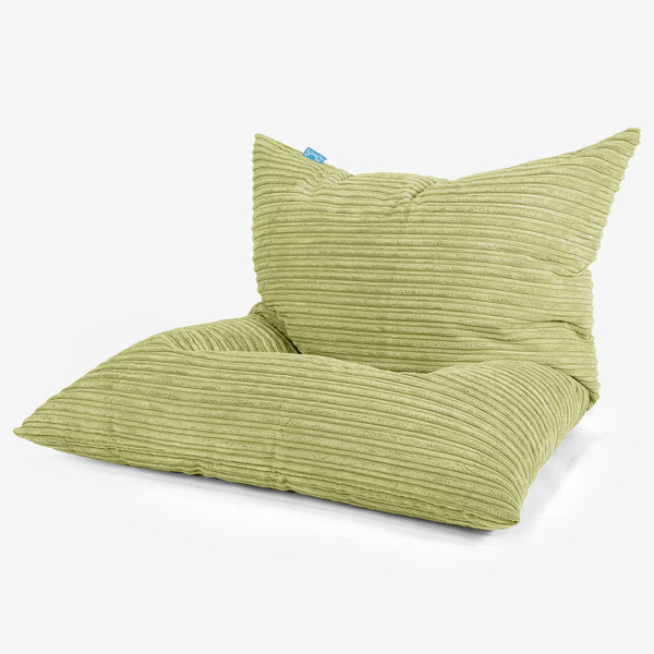 Gros Pouf Enfant 2-14 ans - Côtelé Vert Acide 01