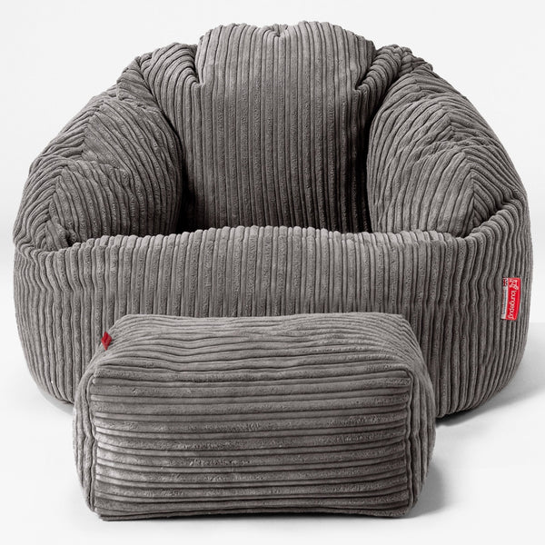 Pouf Chaise Bubble - Côtelé Anthracite 01