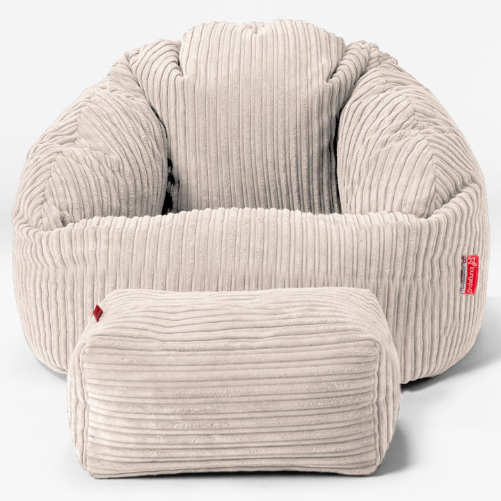 Pouf Chaise Bubble - Côtelé Ivoire 02