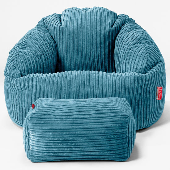 Pouf Chaise Bubble - Côtelé Mer Égéé 02