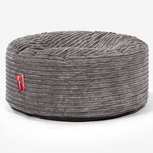 Pouf Design Rond - Côtelé Anthracite