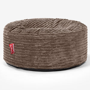 Pouf Design Rond - Côtelé Moka