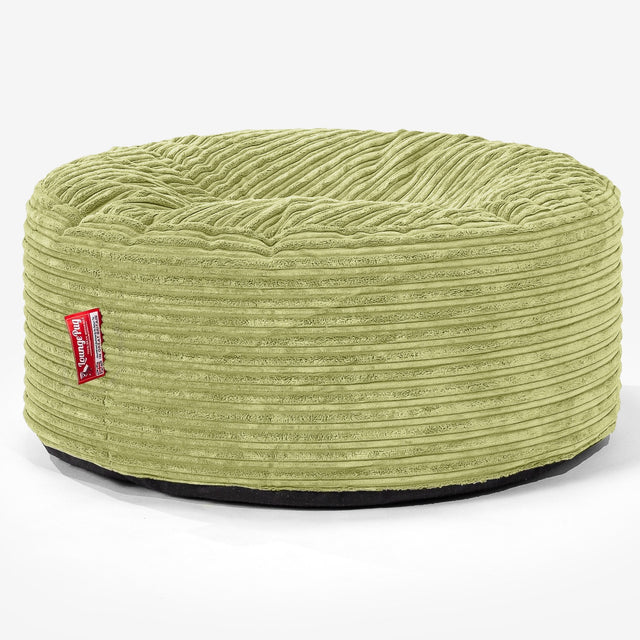 Pouf Design Rond - Côtelé Vert Acide 01