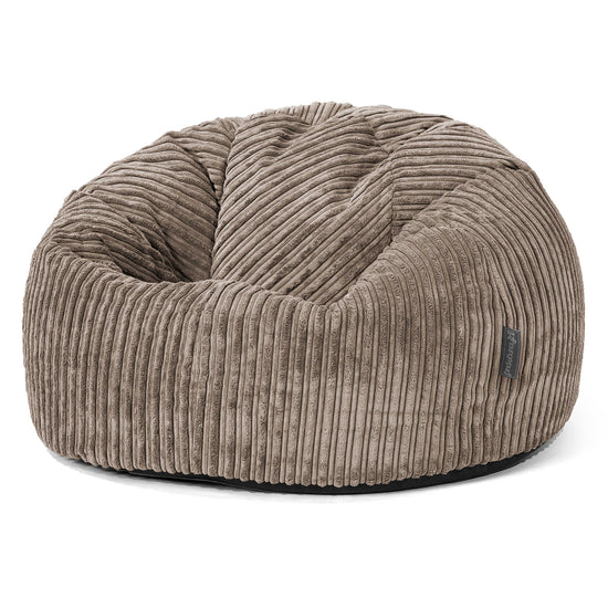 Pouf Poire Classique - Côtelé Grège 01