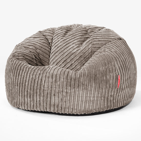 Pouf Poire Classique - Côtelé Grège 01