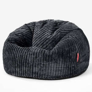 Pouf Poire Classique - Côtelé Noir