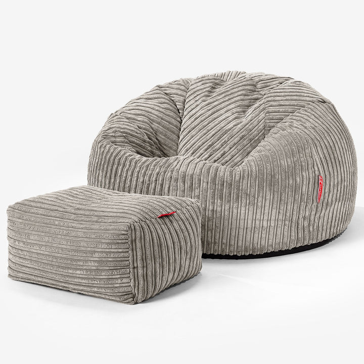 Pouf Poire Classique - Côtelé Vison 02
