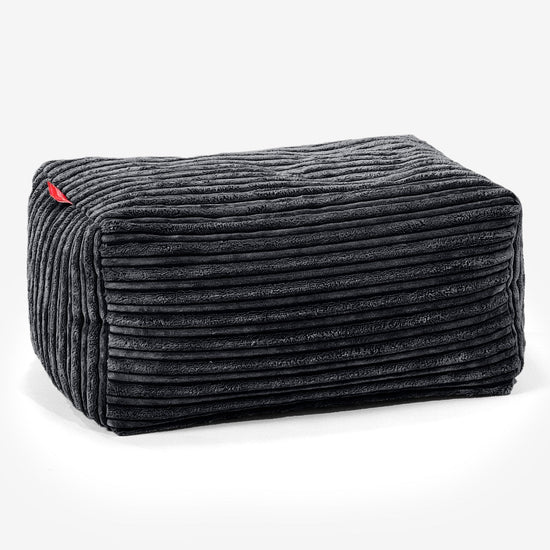 Pouf Repose Pied - Côtelé Noir 01