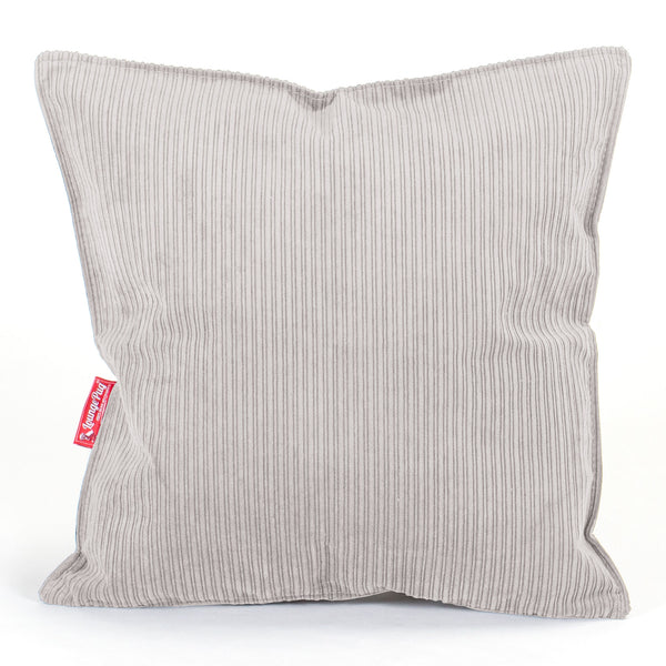 Coussin 47 x 47cm - Côtelé à Fines Rayures Pierre 01