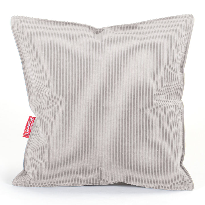 Coussin 47 x 47cm - Côtelé à Fines Rayures Pierre 01