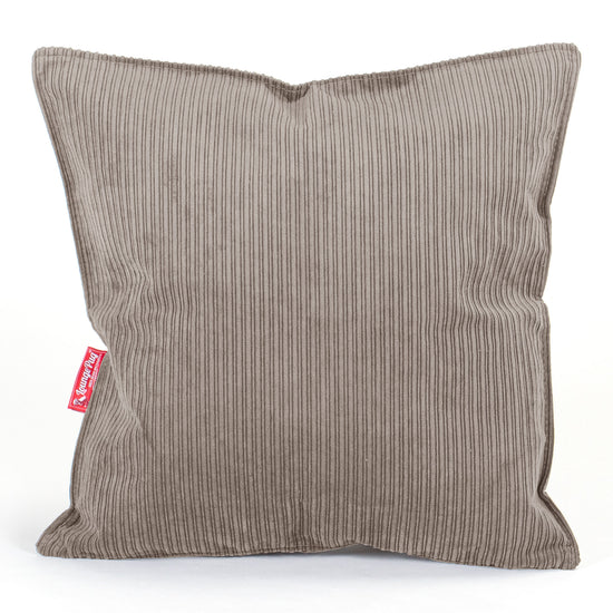 Coussin 47 x 47cm - Côtelé à Fines Rayures Vison 01