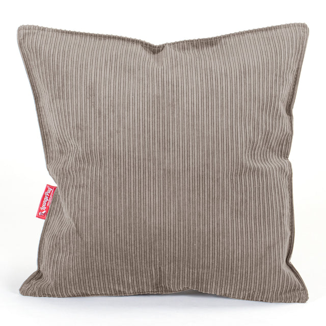 Coussin 47 x 47cm - Côtelé à Fines Rayures Vison 01