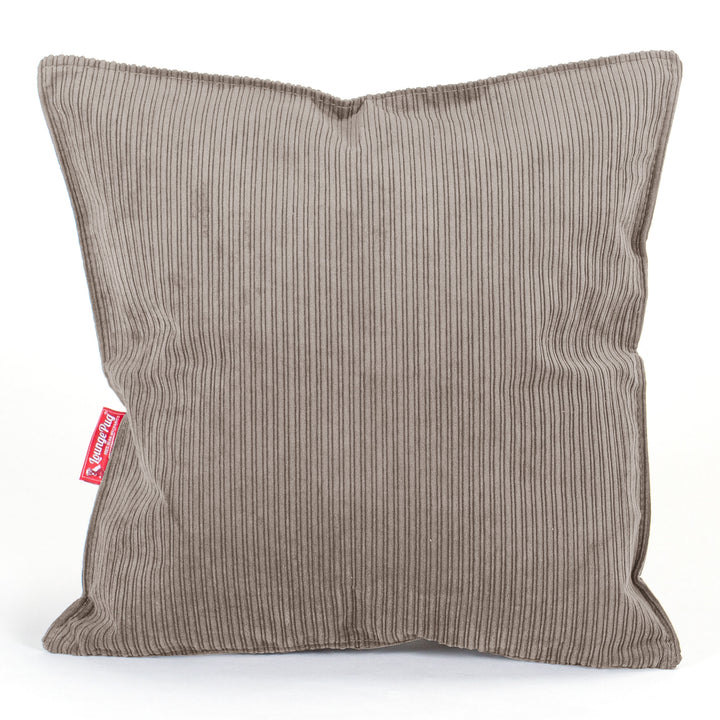 Coussin 47 x 47cm - Côtelé à Fines Rayures Vison 01