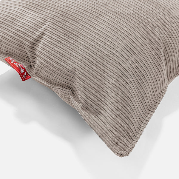 Housse de Coussin 47 x 47cm - Côtelé à Fines Rayures Vison Fabric Close-up Image
