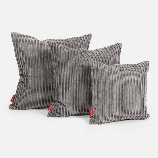 Coussin 47 x 47cm - Côtelé Anthracite 02