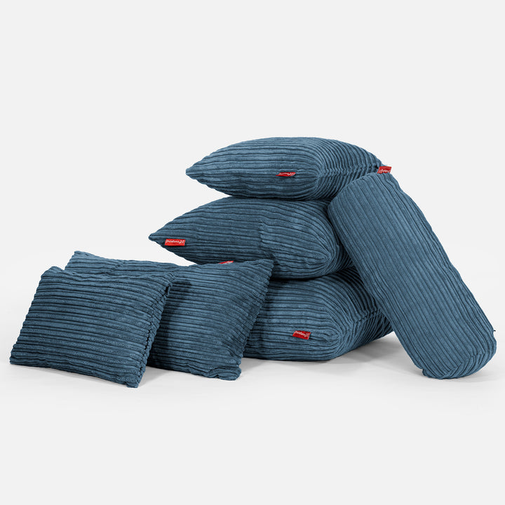 Coussin 47 x 47cm - Côtelé Bleu Marine 04