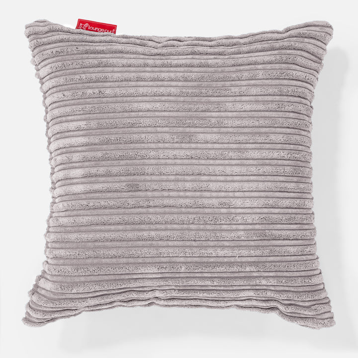 Housse de Coussin 47 x 47cm - Côtelé Gris Argent 01