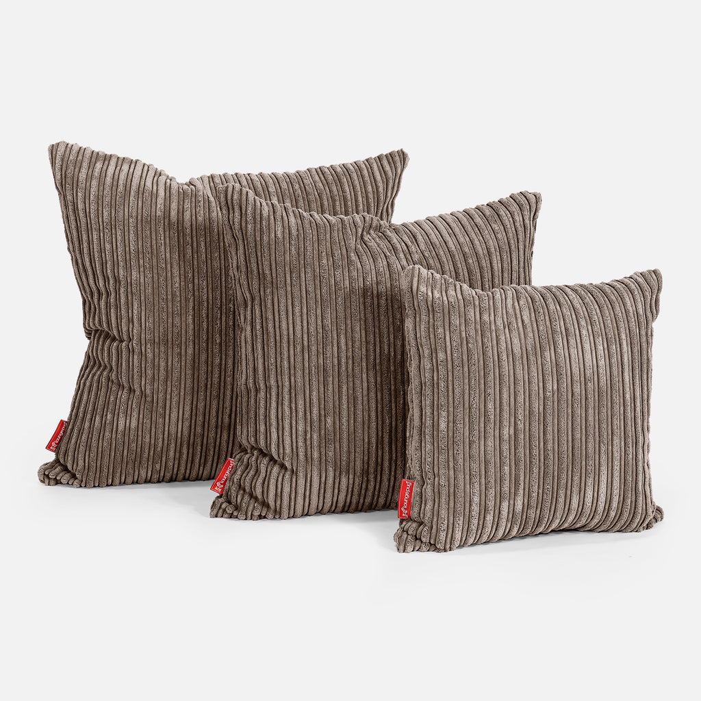 Coussin 47 x 47cm - Côtelé Moka 02