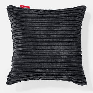 Housse de Coussin 47 x 47cm - Côtelé Noir