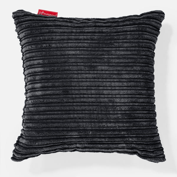 Coussin 47 x 47cm - Côtelé Noir 01